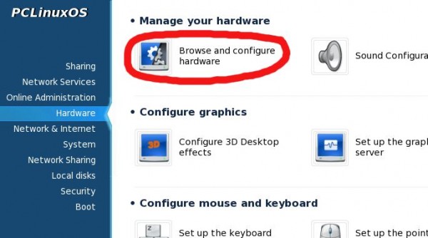Choose Browse and configure hardware